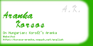 aranka korsos business card